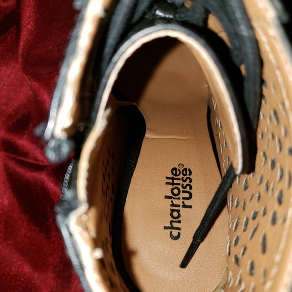 Heeled Black zip/lace size 7 - Picture 6 of 6